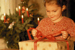 girl opening present